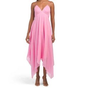 REBECCA TAYLOR Flamingo Pink Handkerchief Dress